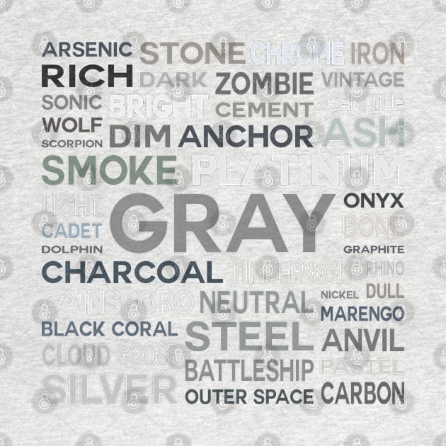 Word Cloud - Shades of Gray (White Background) by inotyler